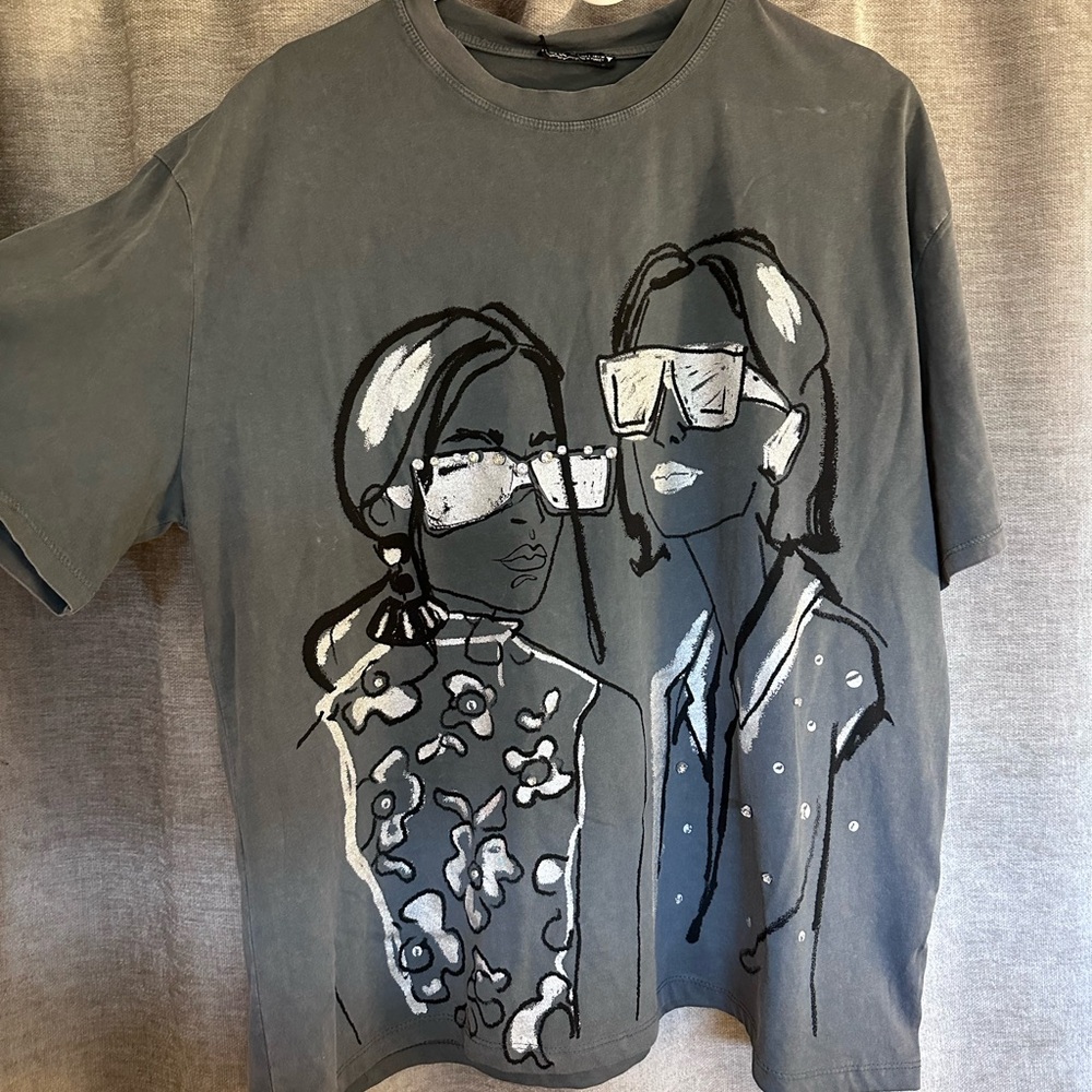 Graphic Tee with Illustrated Design